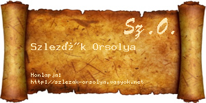 Szlezák Orsolya névjegykártya